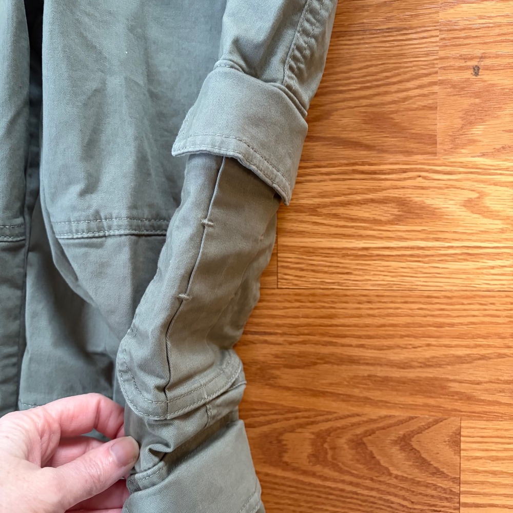 Abercrombie & Fitch Olive Green Wide Leg Cargo Pants Utility Gorpcore Size 10 - Picture 4 of 11